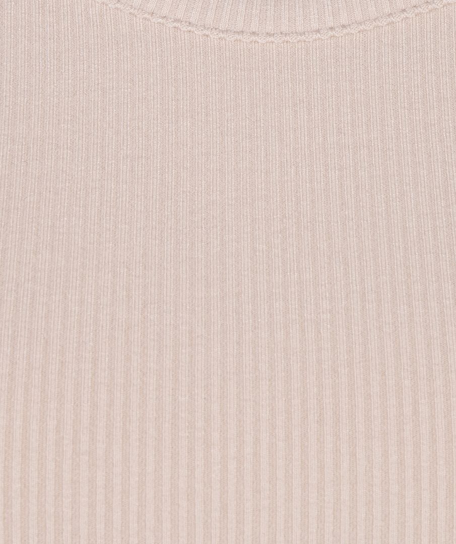 Short Sleeve Rib Top - Sand