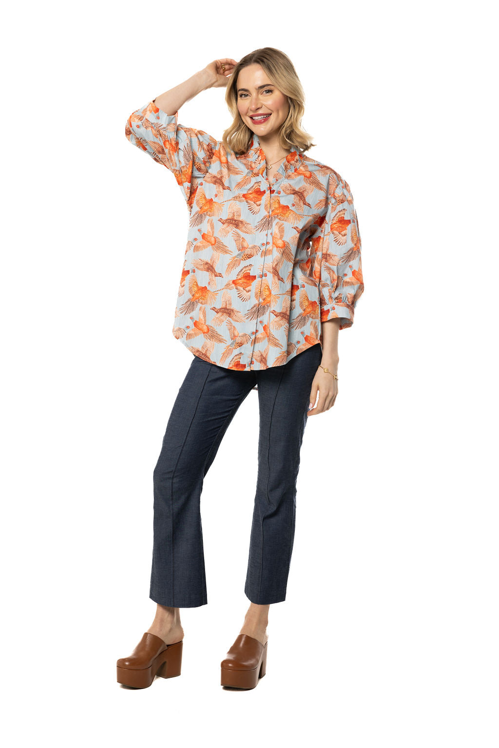 Laura Top-Pheasant Bouquet Blue