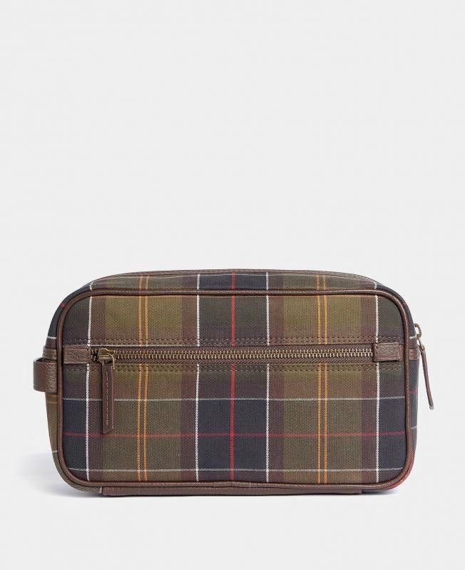 Leather Tartan Washbag