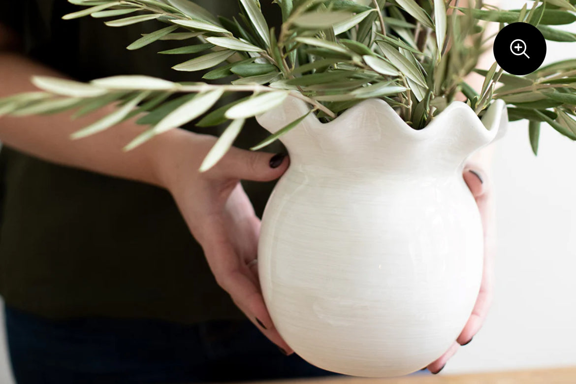 Signature White Ruffle Vase