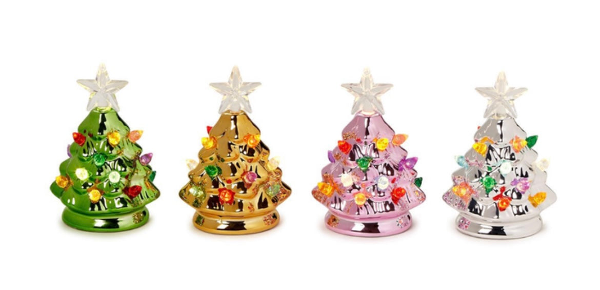 Mini Metallic LED Trees