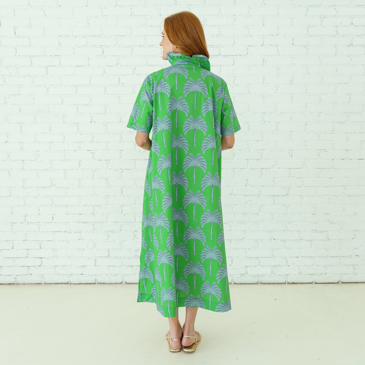 Georgia Palm Dress-Green