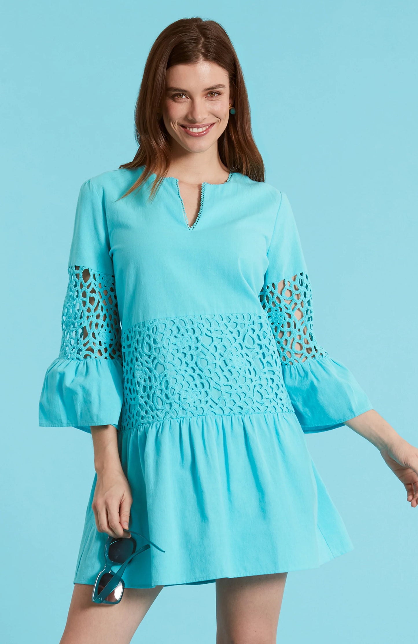 Izzy Eyelet Dress - Seaside