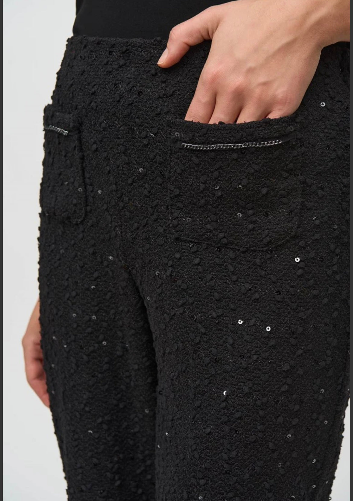 Joseph Ribkoff Boucle Sequined Wide Leg Trouser