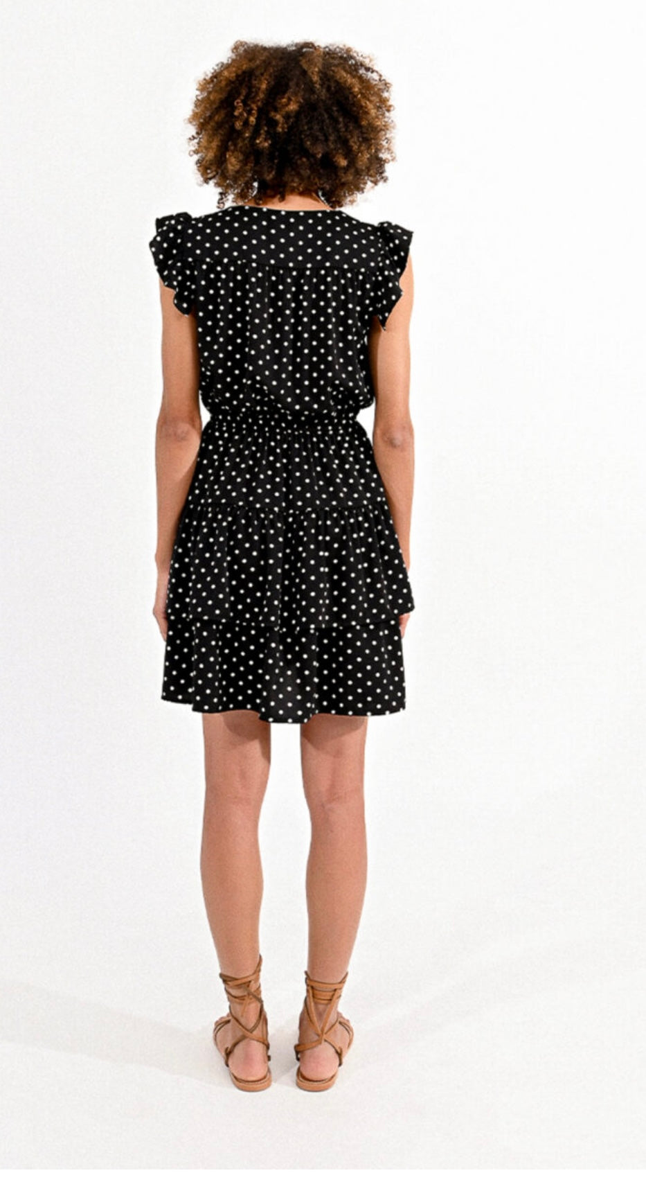 Polka Dot Woven Dress- Black