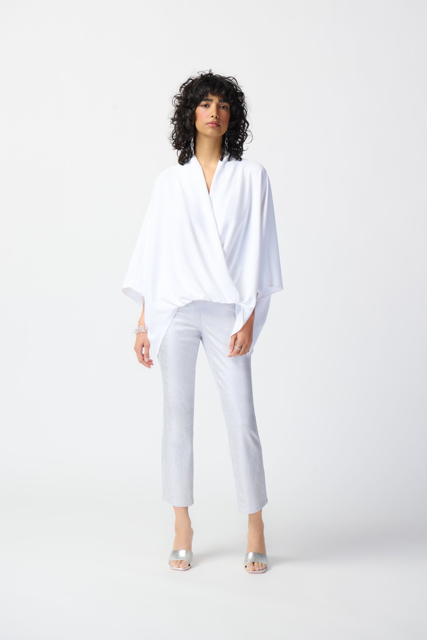 Woven Dolman Sleeve Wrap Top - Vanilla