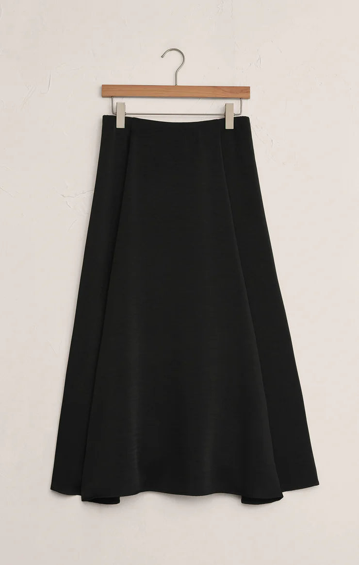 Northpointe Satin Midi Skirt-Black