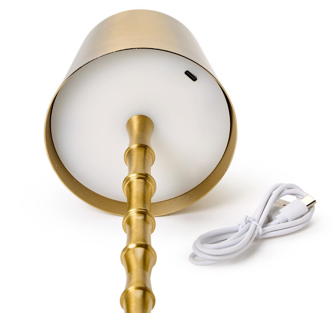 LED Cordless Gold Bamboo Lamp