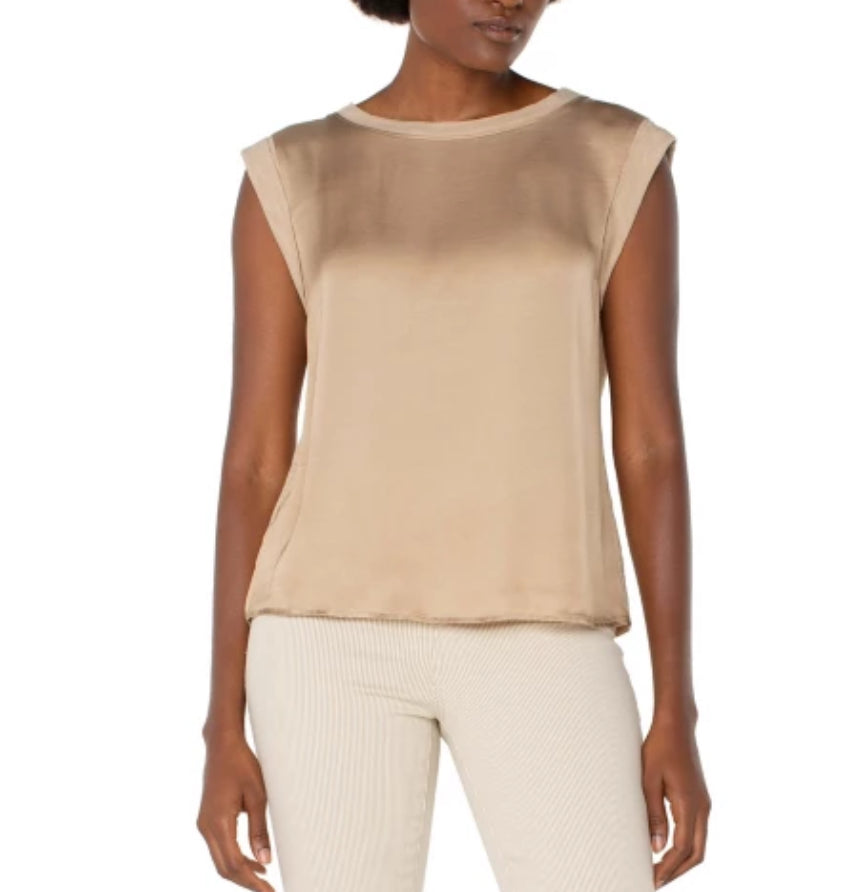 Sleeveless Woven Knit Top