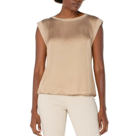 Sleeveless Woven Knit Top