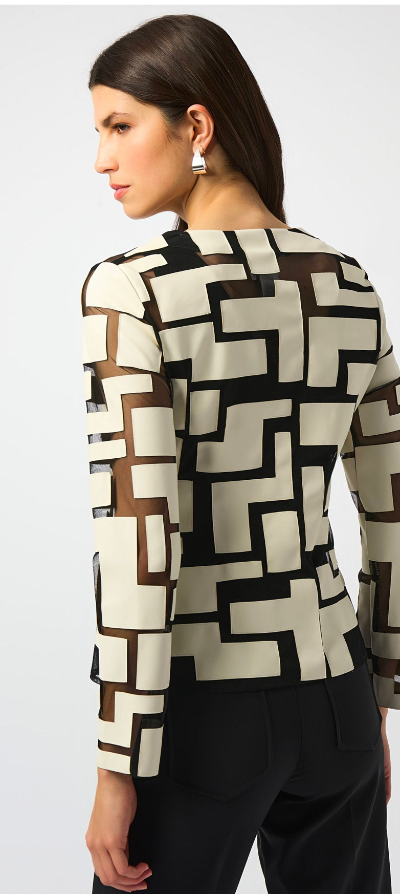 Leatherette Fitted Jacket-Vanilla/Black