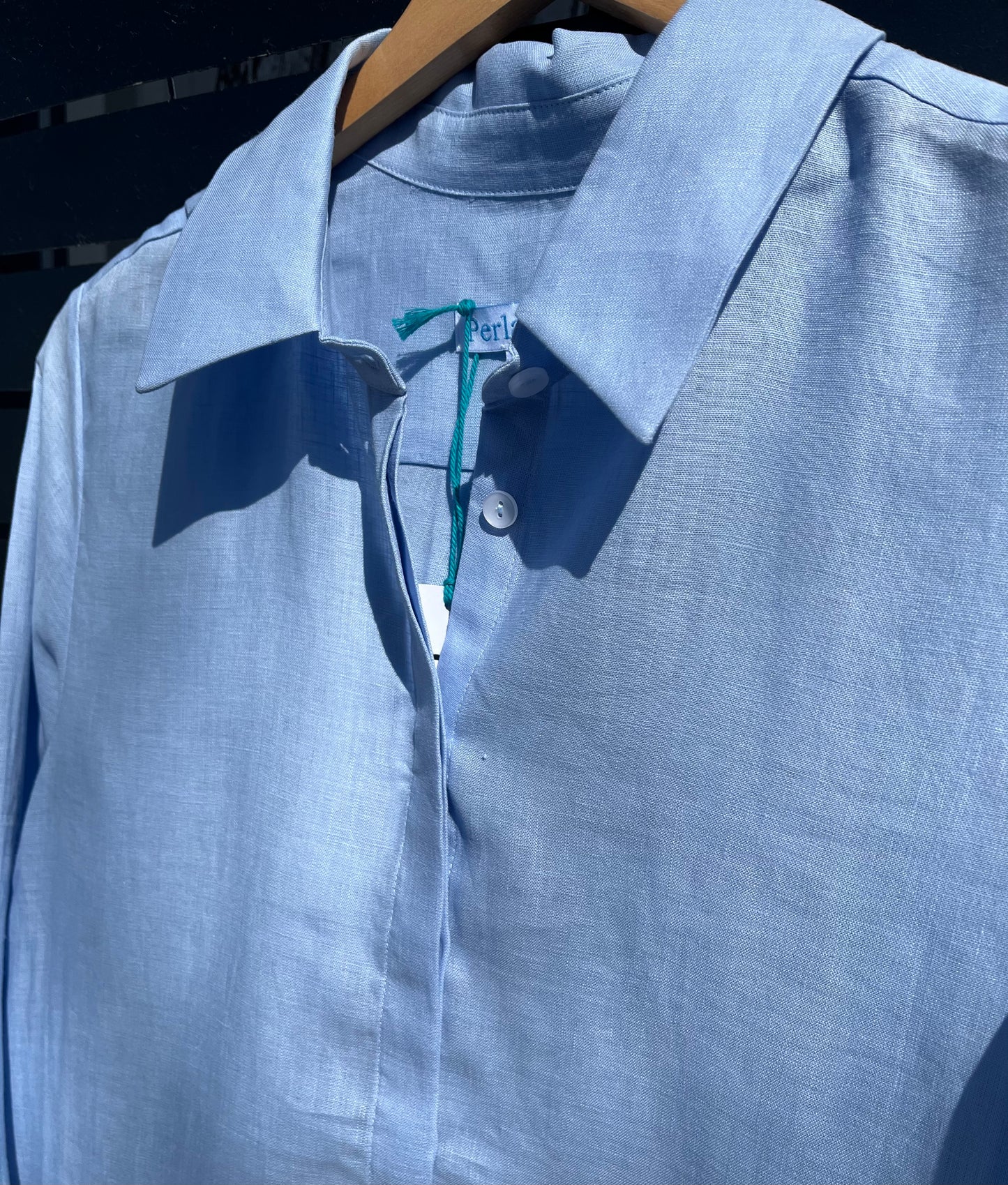 Lenar Linen Shirt-Azul