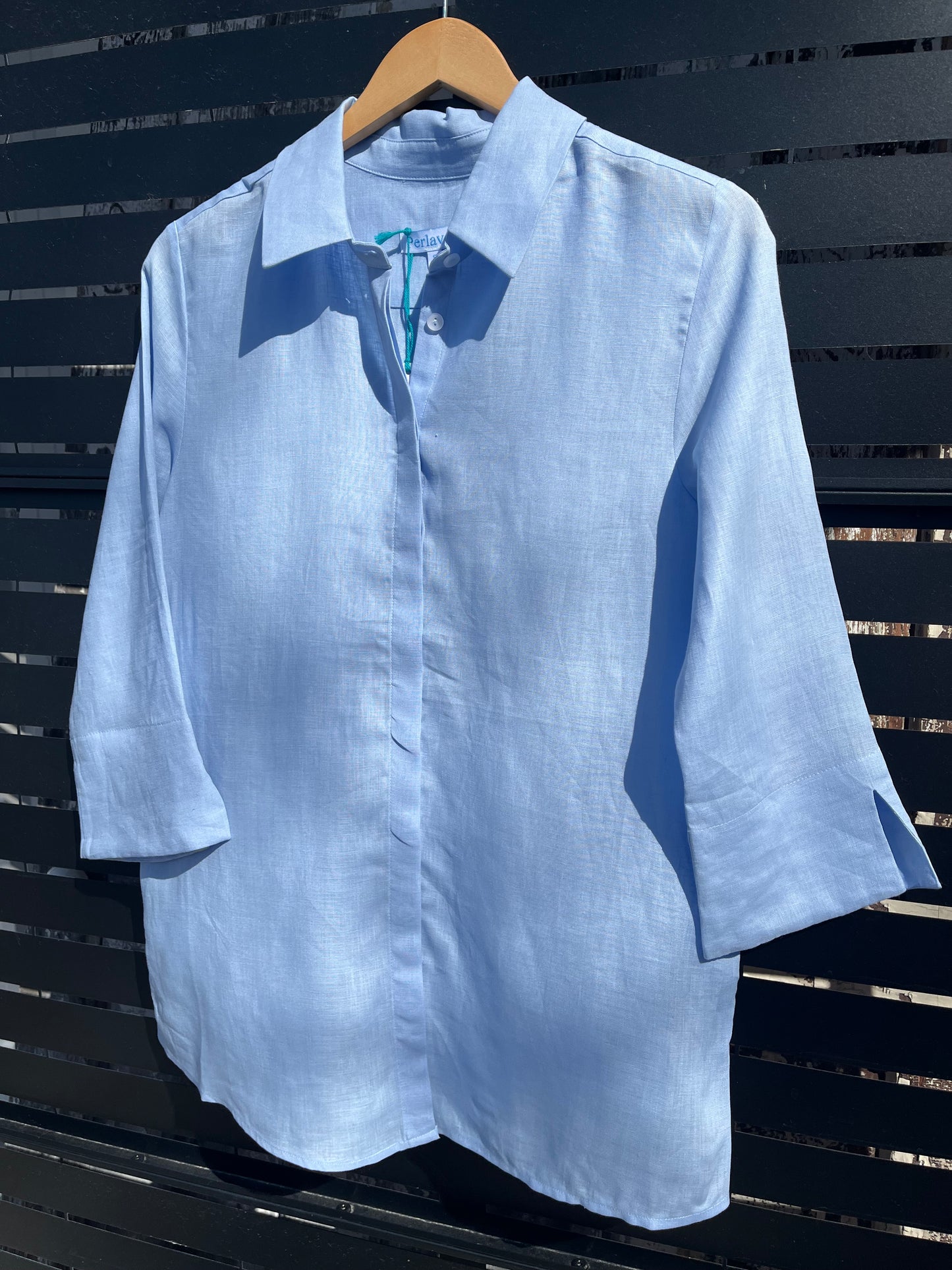 Lenar Linen Shirt-Azul