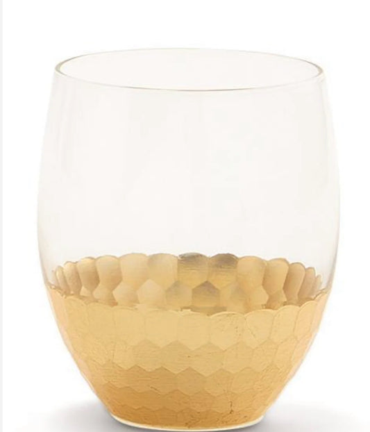 Gold Stemless Wine Glass