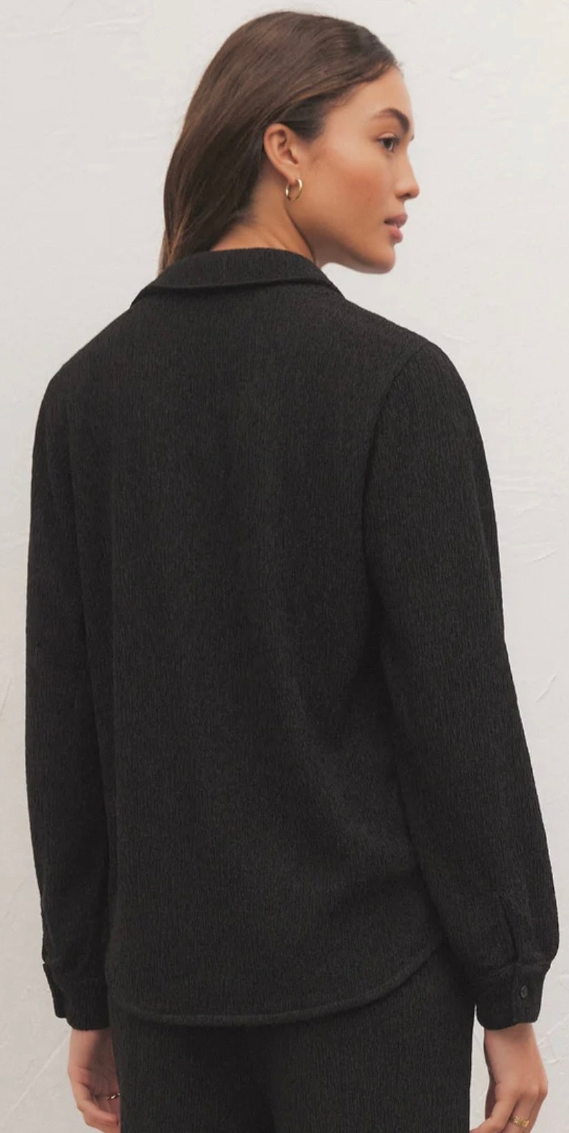 Lyrical Crinkle Top - Black