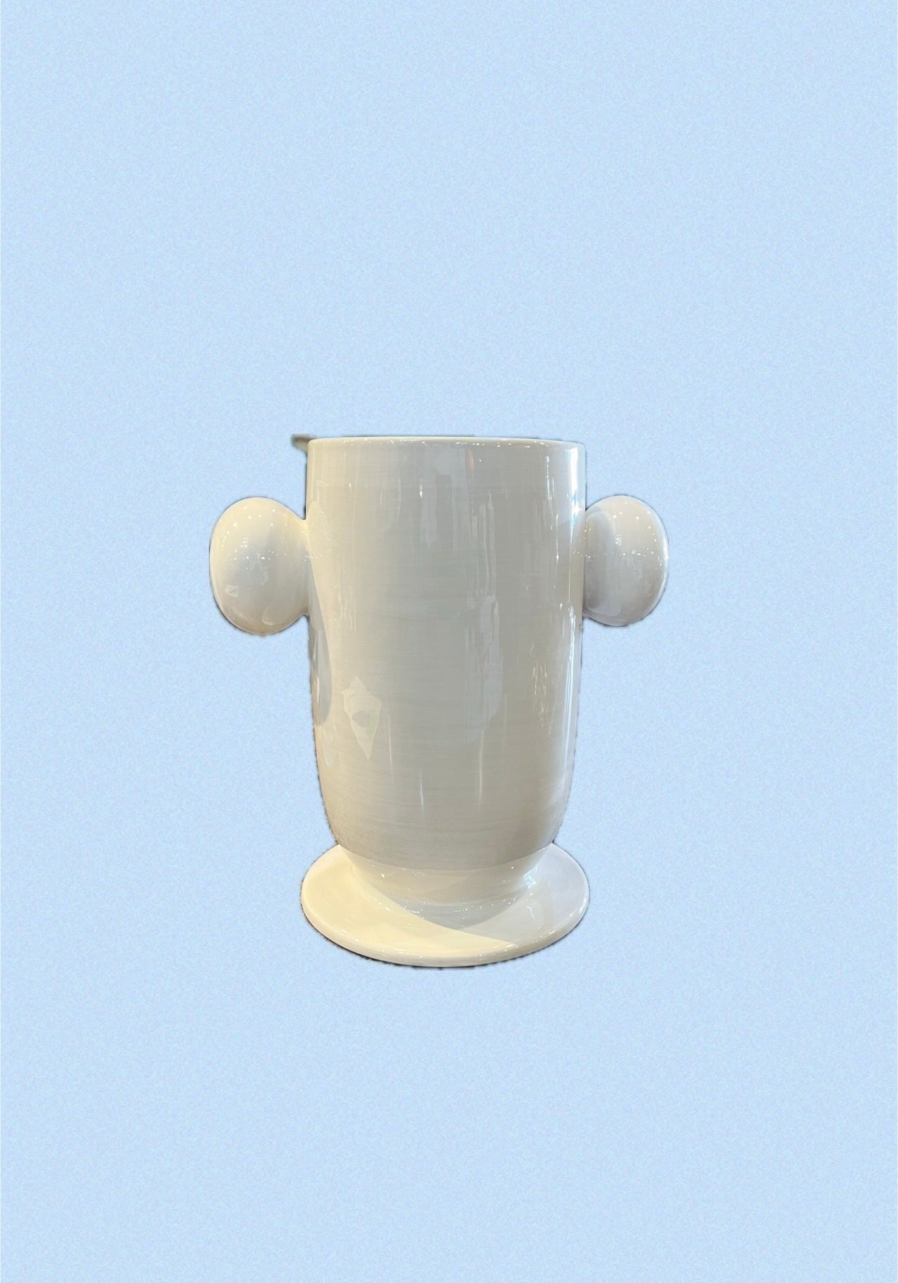 Large Cylinder Vase with Knob Handles