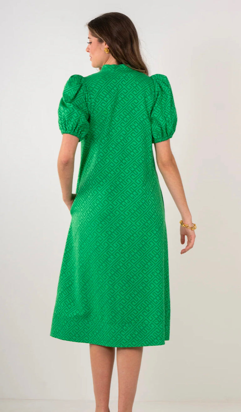 Hampton Dress-Fairway Green Monogram