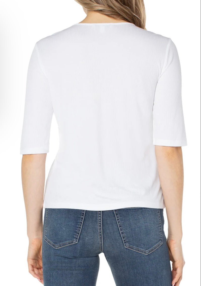 Double Layer V Neck Rib Top
