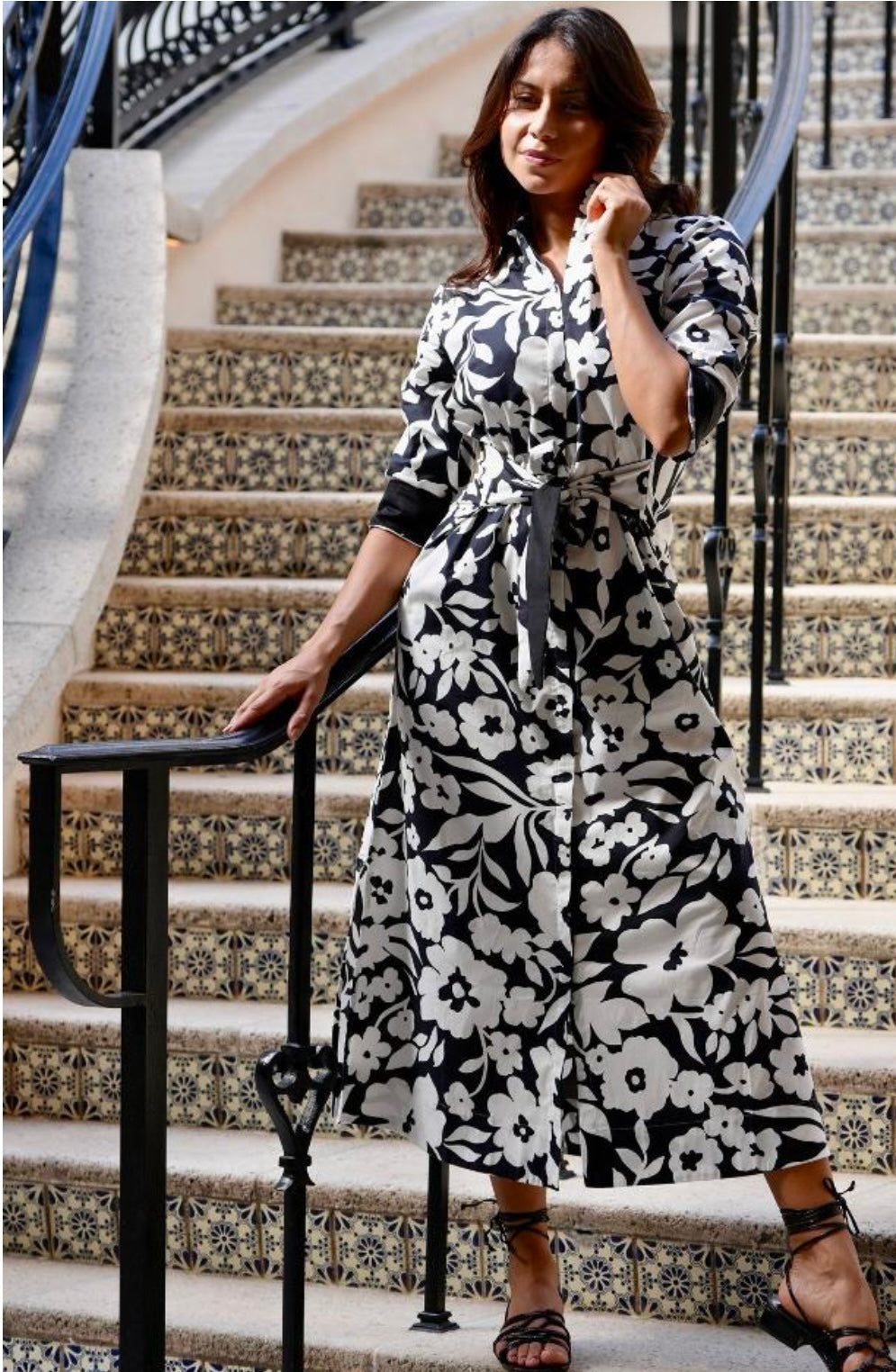 Nash Maxi Dress-Floral Black & White S Nash Maxi Dress-Floral Black & White S