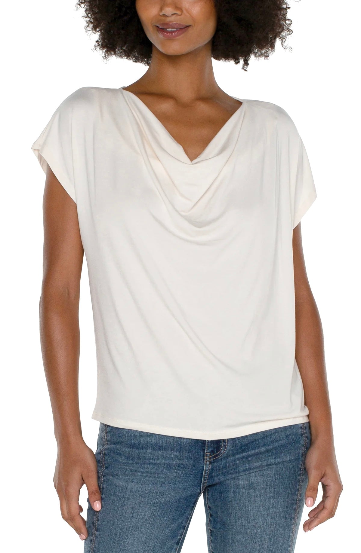 Short Sleeve Cowl Neck