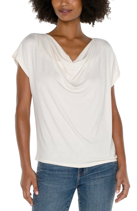 Short Sleeve Cowl Neck
