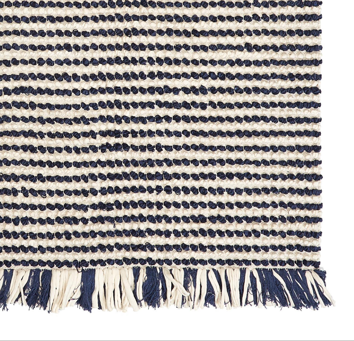 Navy Striped Rug 3’x5’