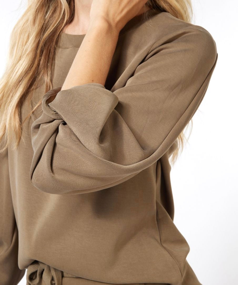 Twist Sleeve Sweater - Green