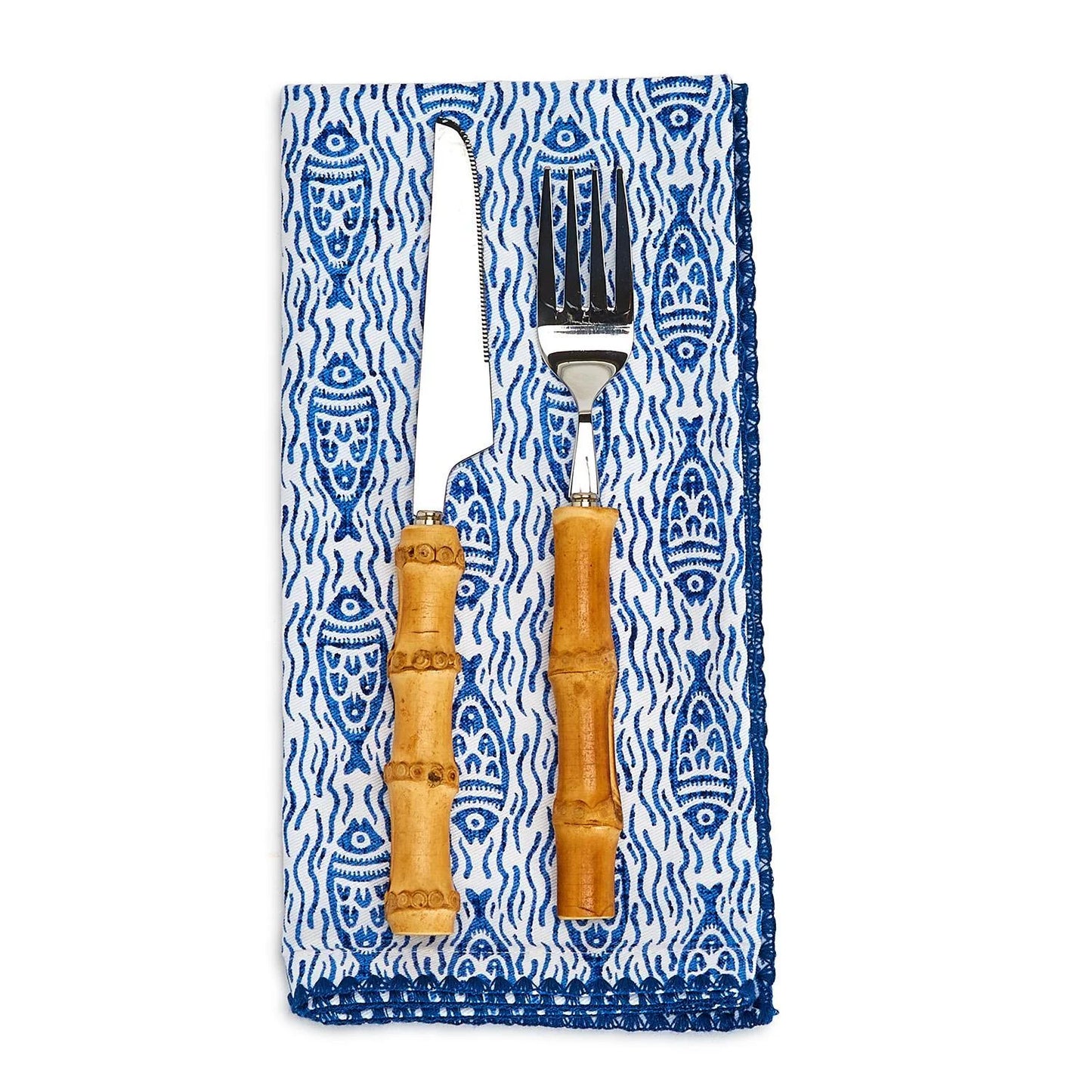 Waters Edge Cloth Napkins - Fish Pattern