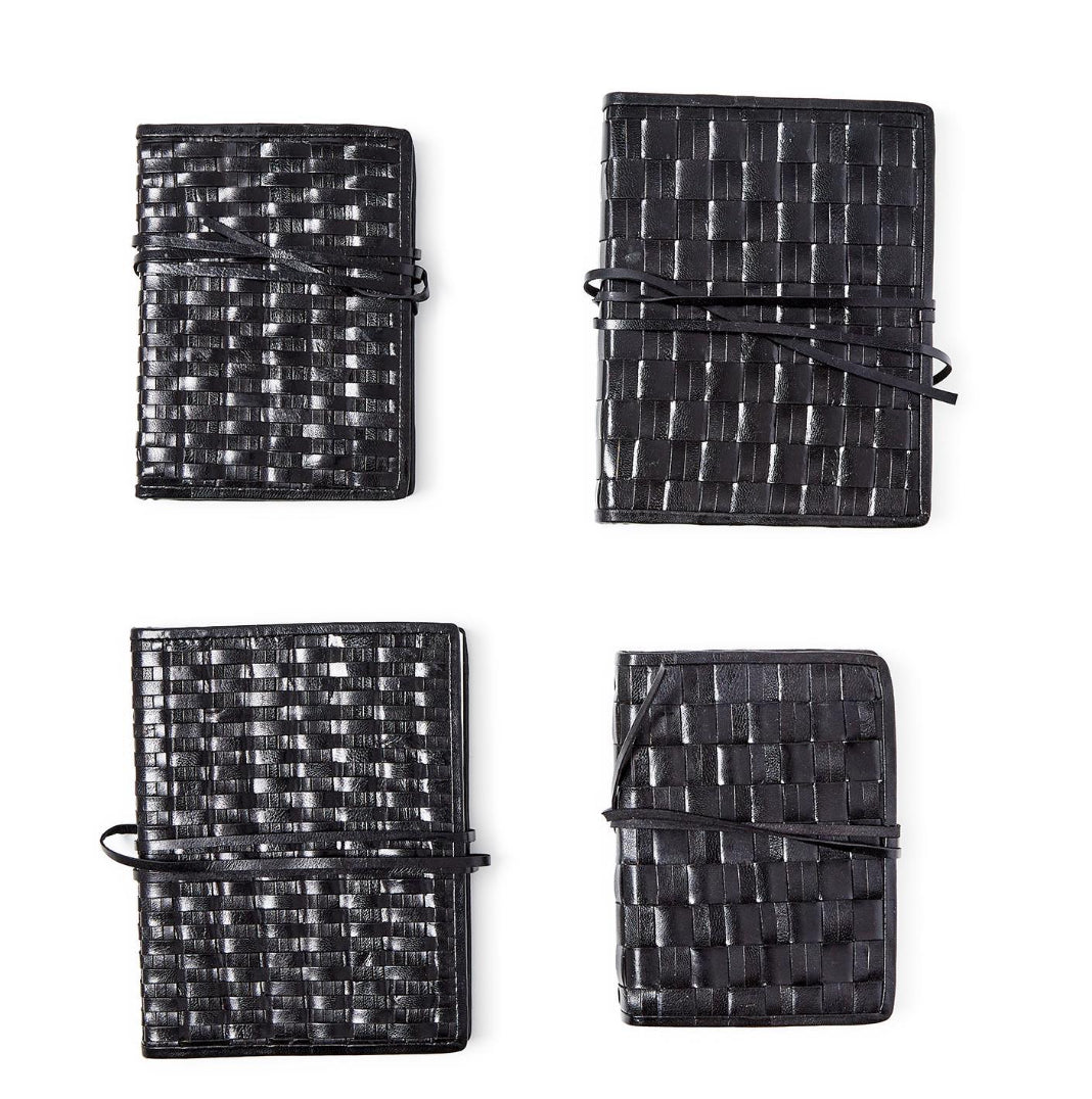 Black Woven Leather Journal