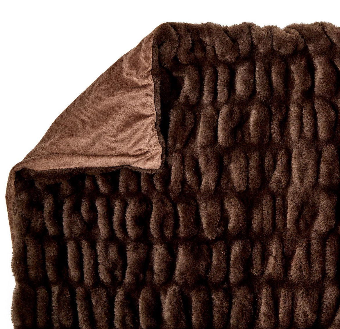 Brown Faux Fur Throw