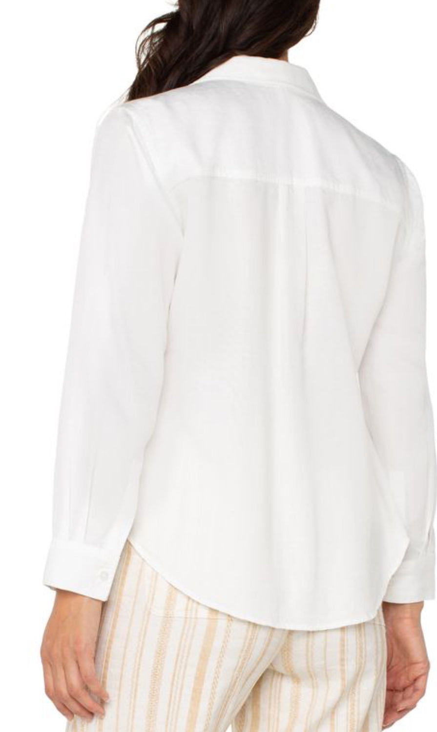 Long Rolled Sleeve Woven Shirt