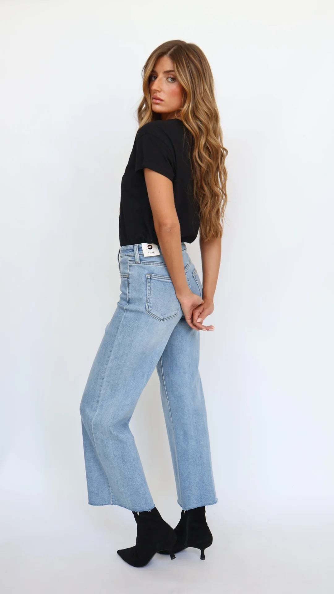 Slim Wide Leg Jean-Dark Denim