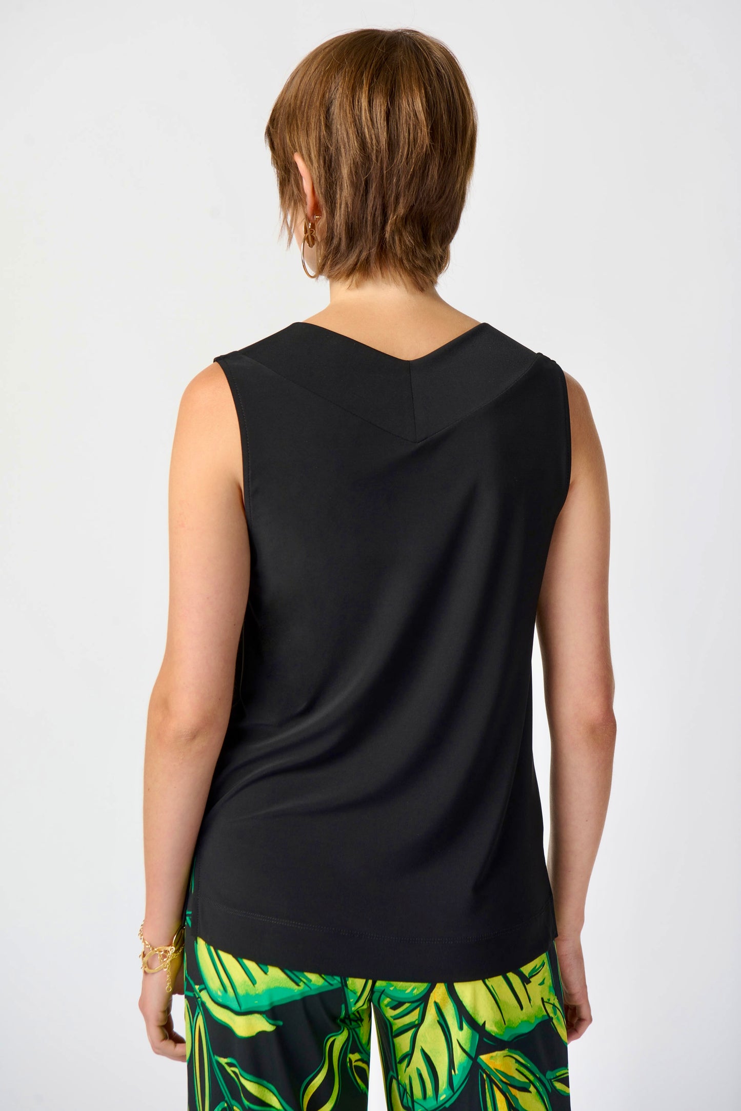 Silky Knit Sleeveless Top - Black