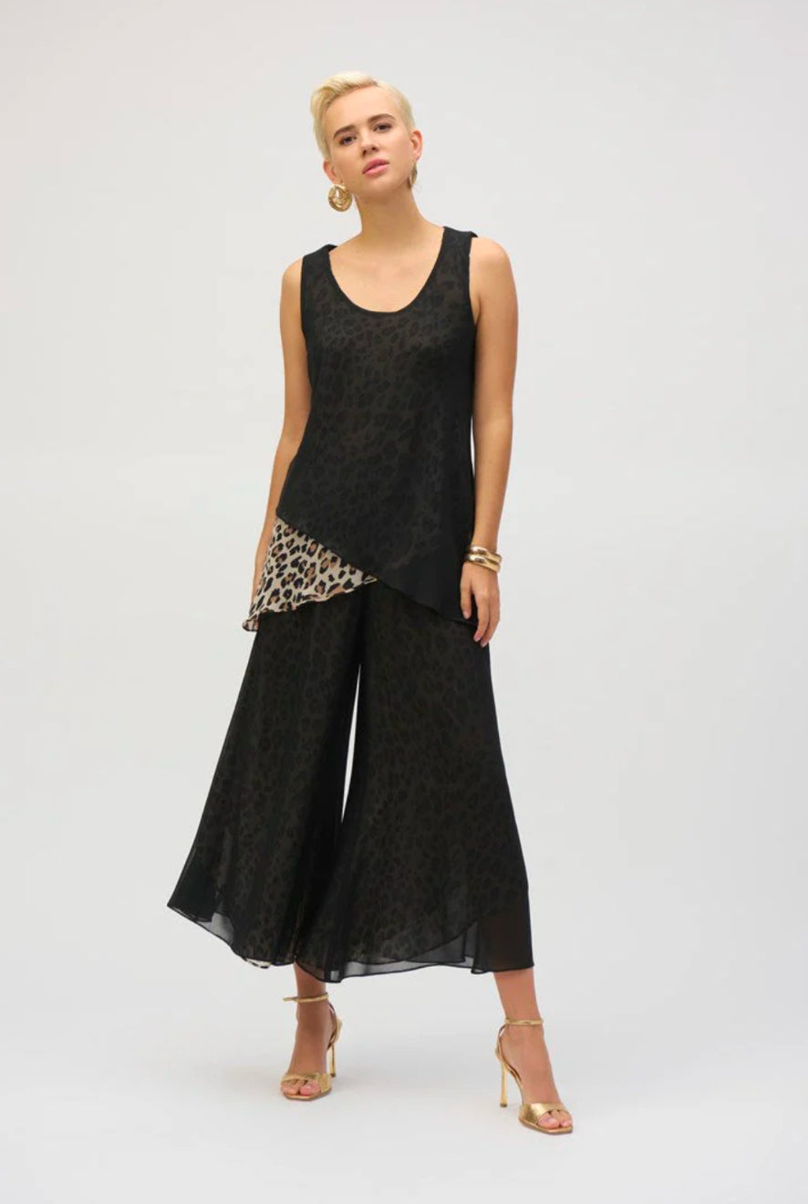 Animal Print Reversible Culotte Pant