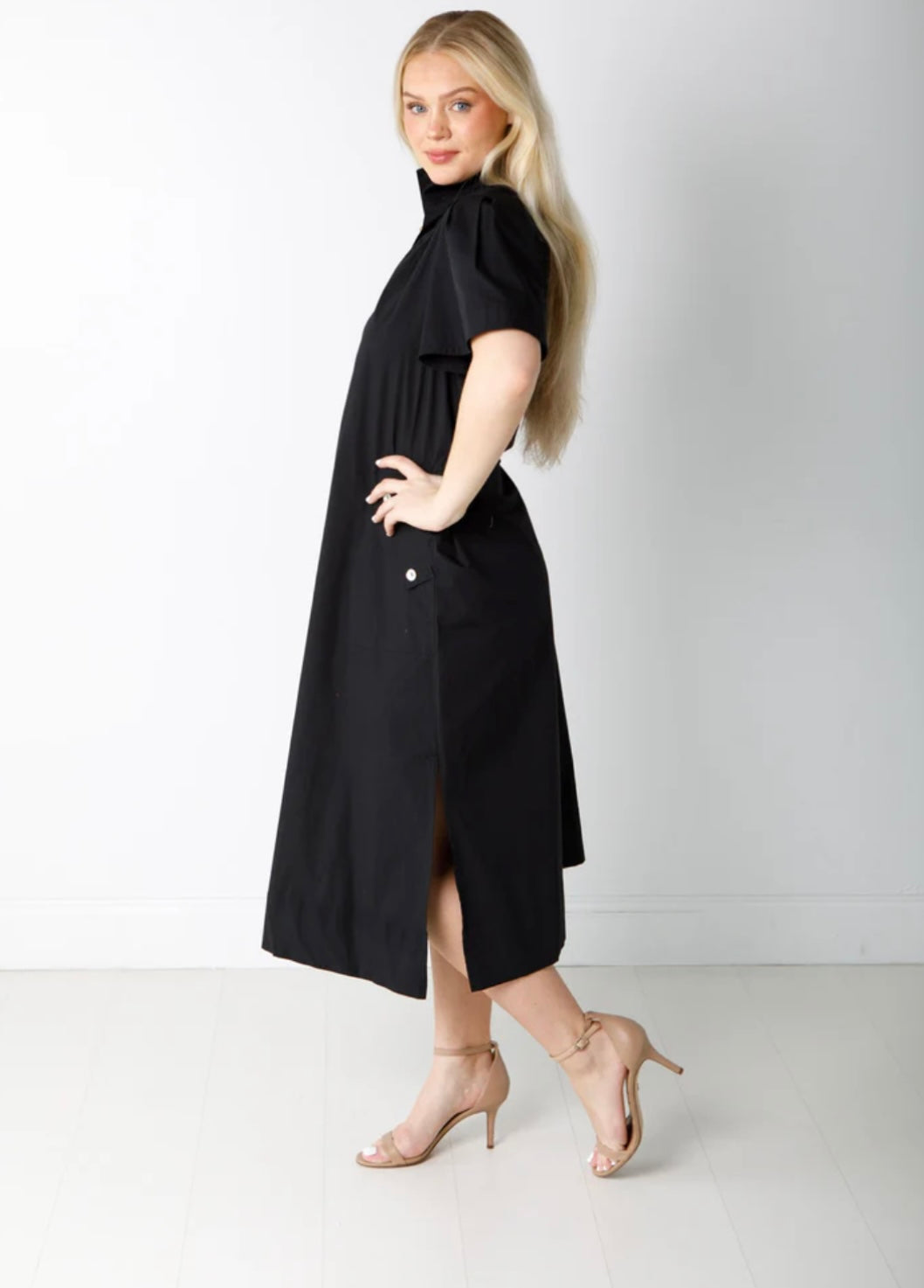 Gretchen Dress-Solid Black