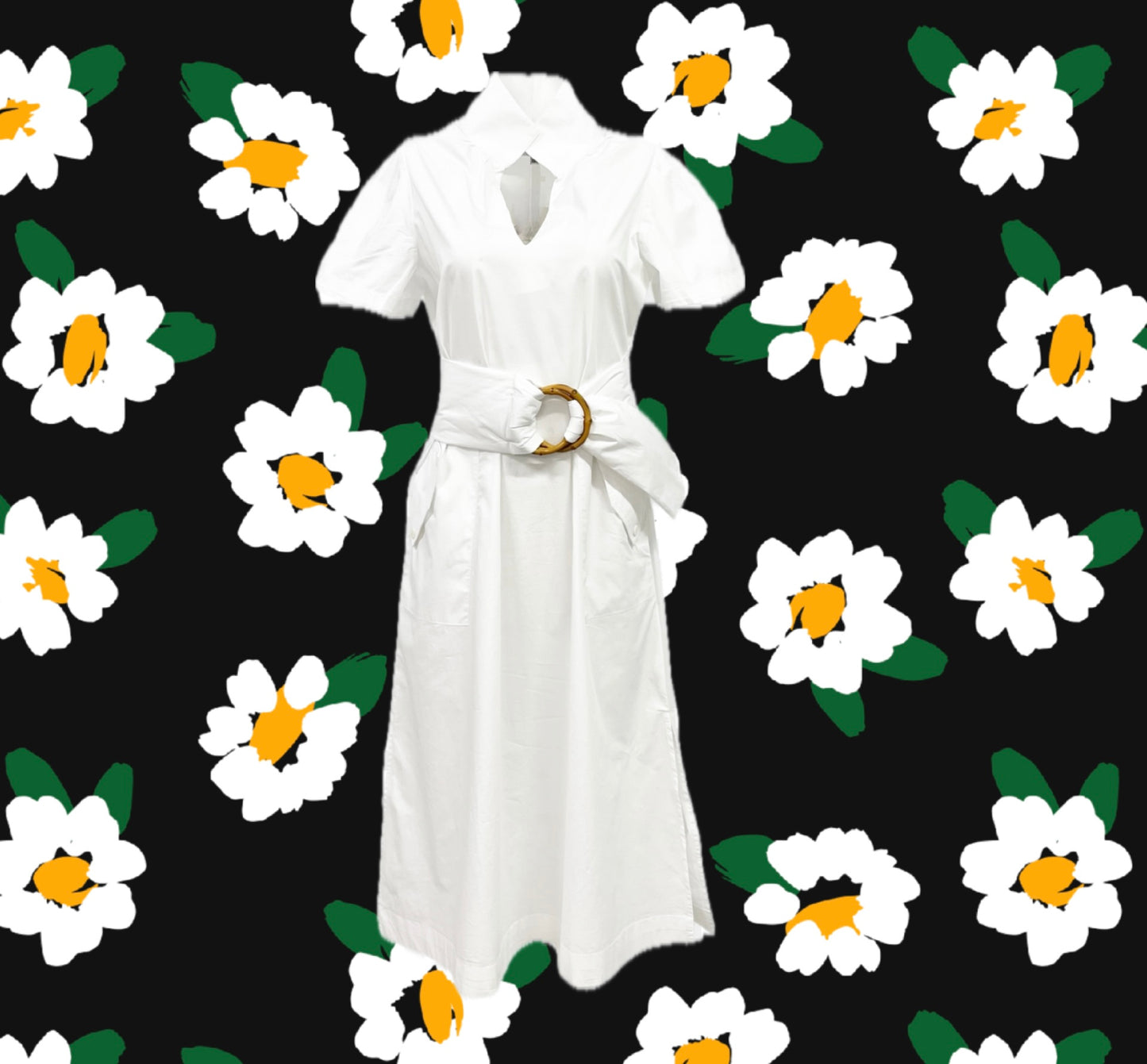 Gretchen Dress-Solid White