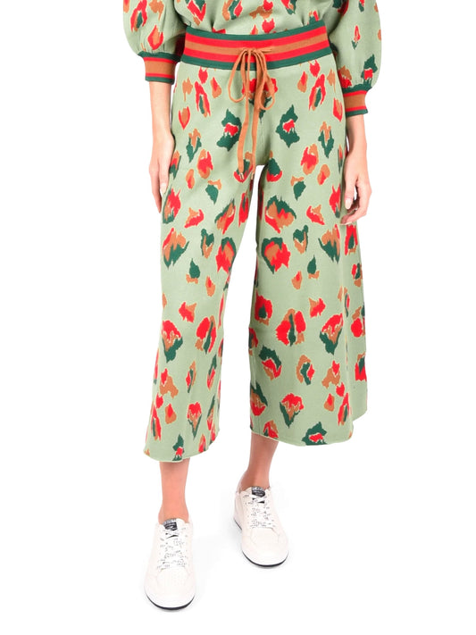 Teddy Crop Trouser - Brushed Ikat Cheetah