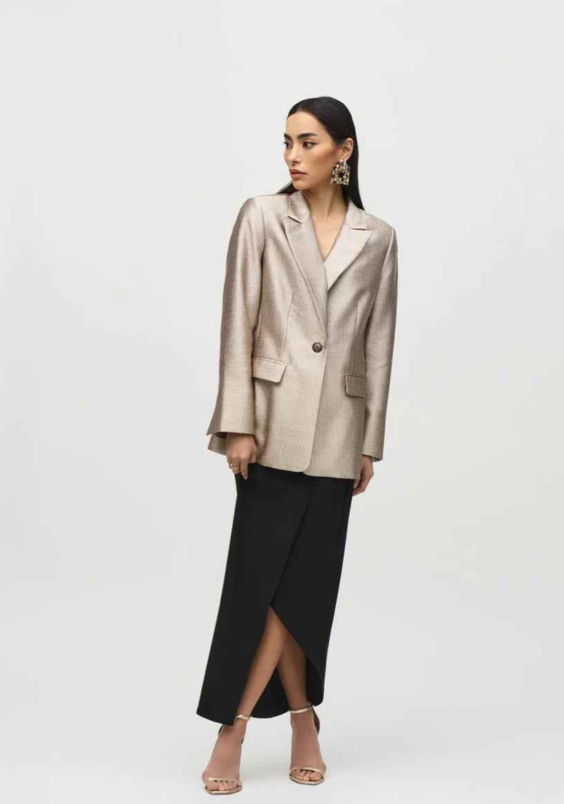 Joseph Ribkoff Woven Fitted Metallic Blazer
