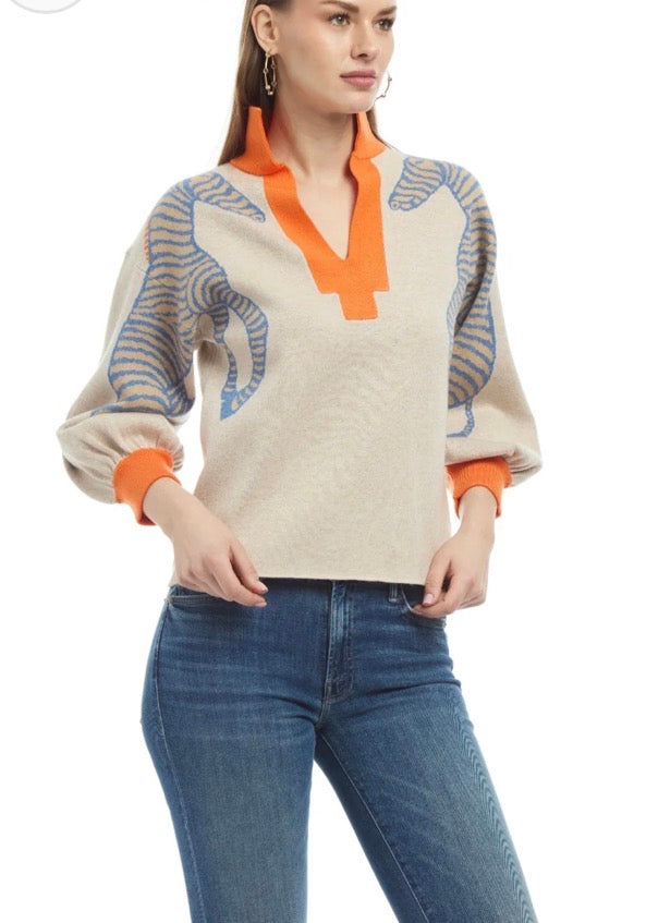 Zebra Knit Top