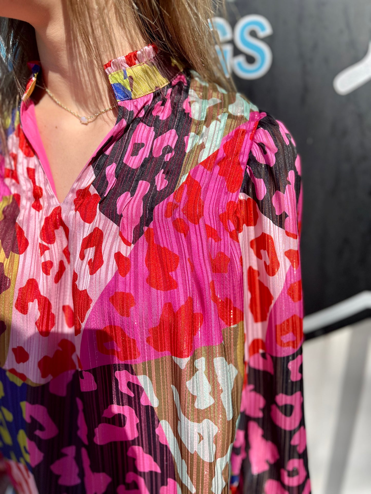 Gabby Blouse - Patched Leopard