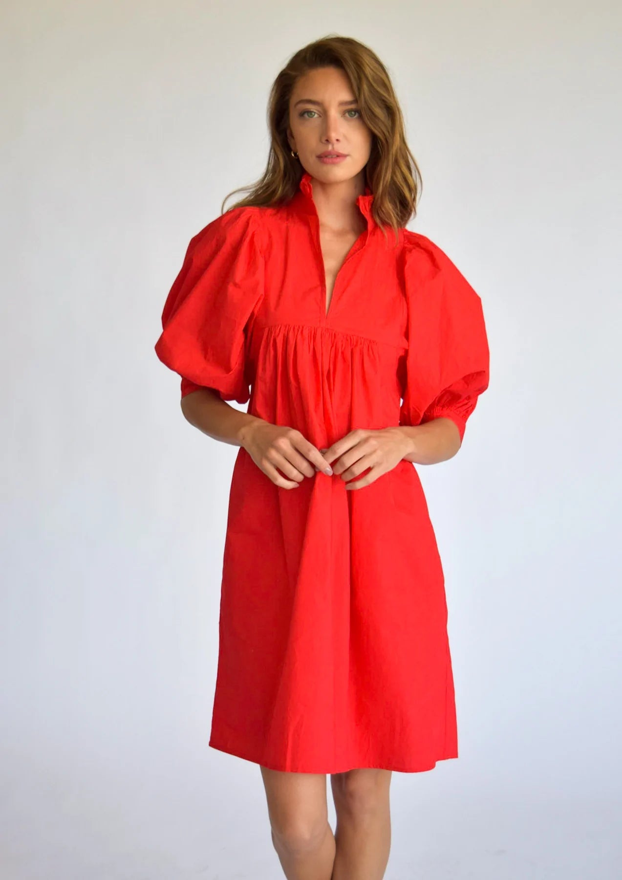 High Neck Dress - Red