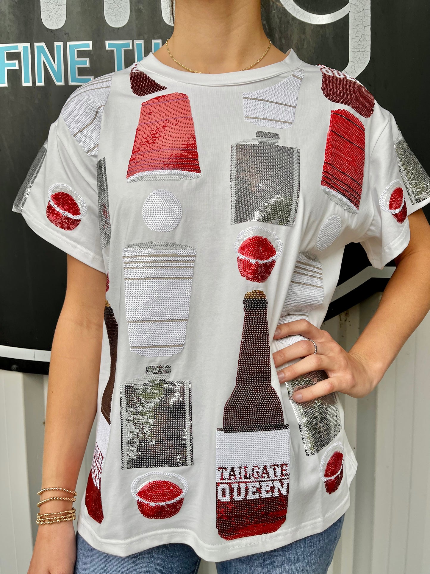 Icon Drink Tee - Crimson/White