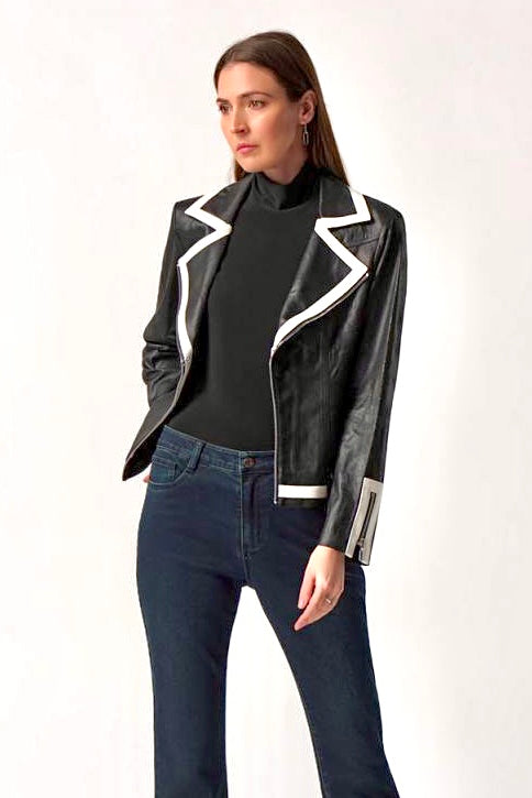 Suede Jacket - Black/White