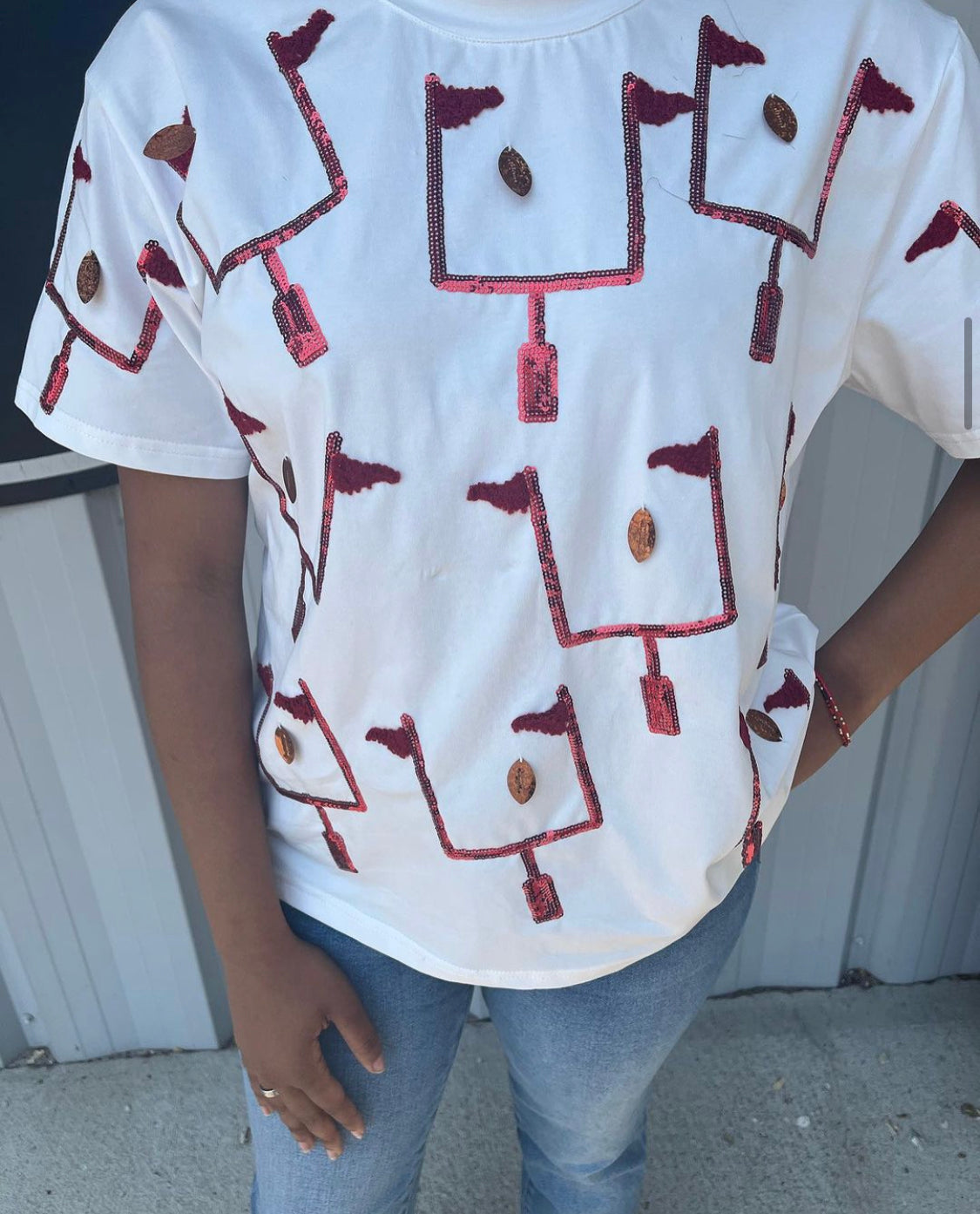 Field Goal Tee - Black and Red