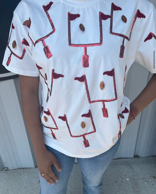 Field Goal Tee - Black and Red