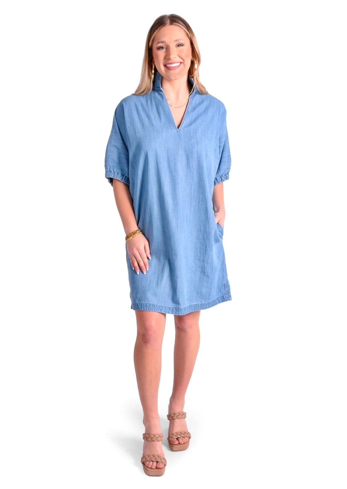 Poppy Dress - Denim Chambray