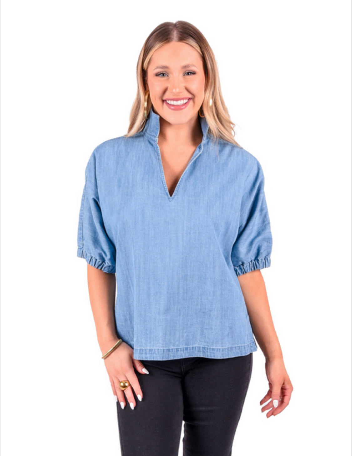 Poppy Top - Denim Chambray