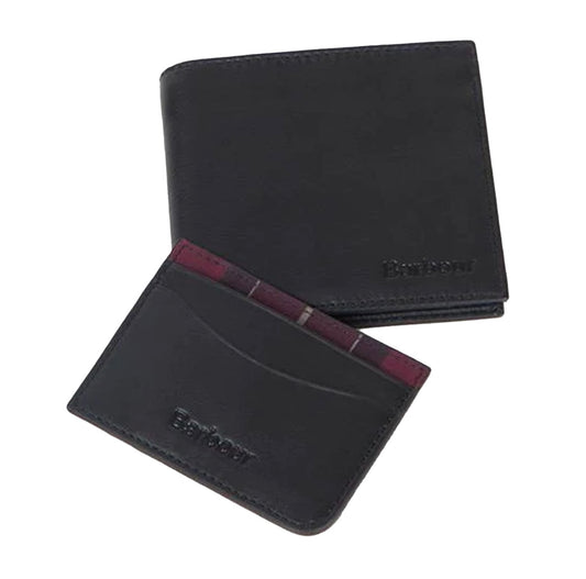 Men’s Leather Wallet and Cardholder Gift Set - Black