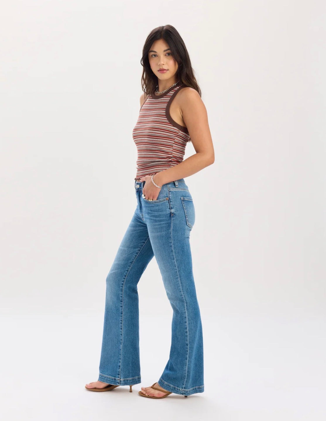 Heart Breaker Mid Rise Flare-Text Me