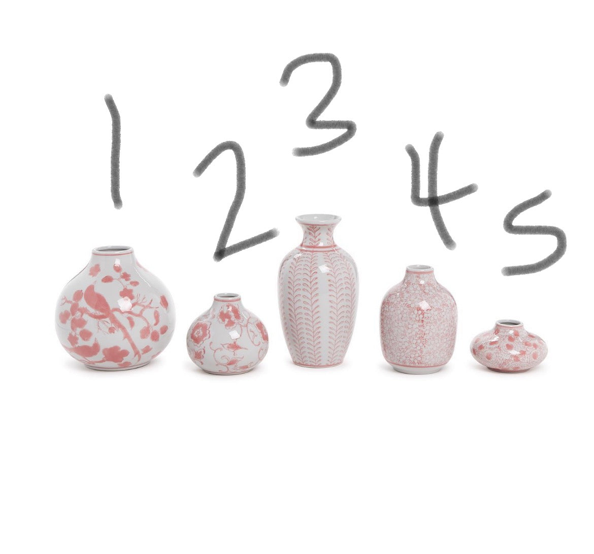 Pink Chinoiserie Vase-Each Sold Separately